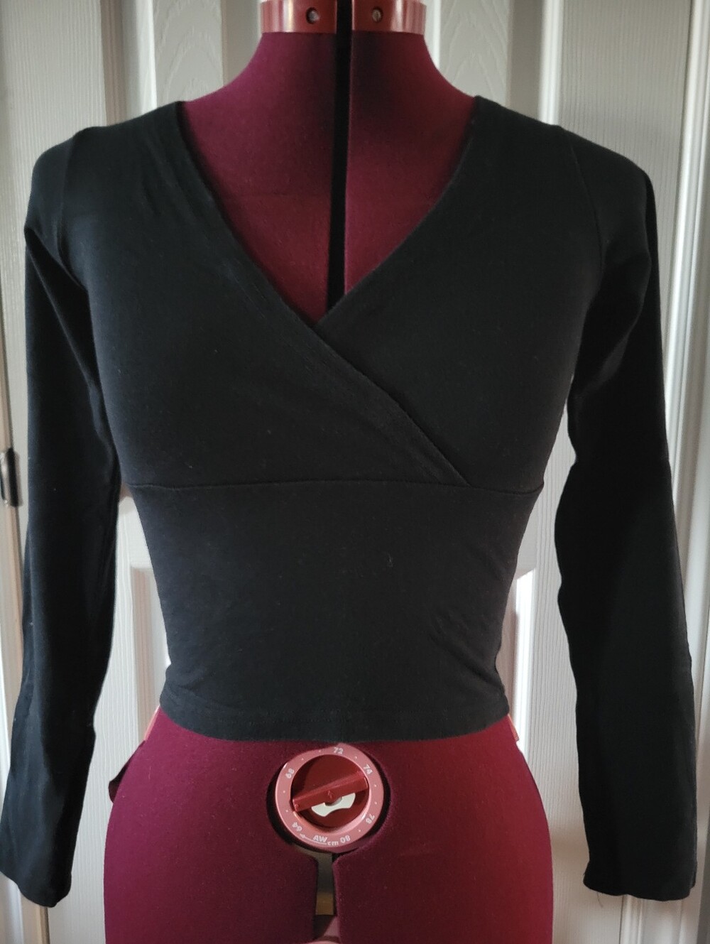 Brandy Melville Black Long-Sleeve Wrap Front Women's Top